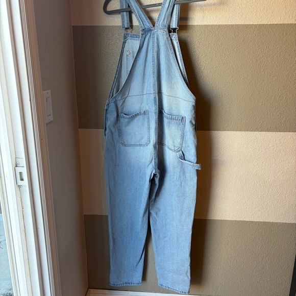 Celebrity Pink Women’s Large Relaxed Boyfriend Fit Overalls Denim Roll Cuff - Picture 7 of 13